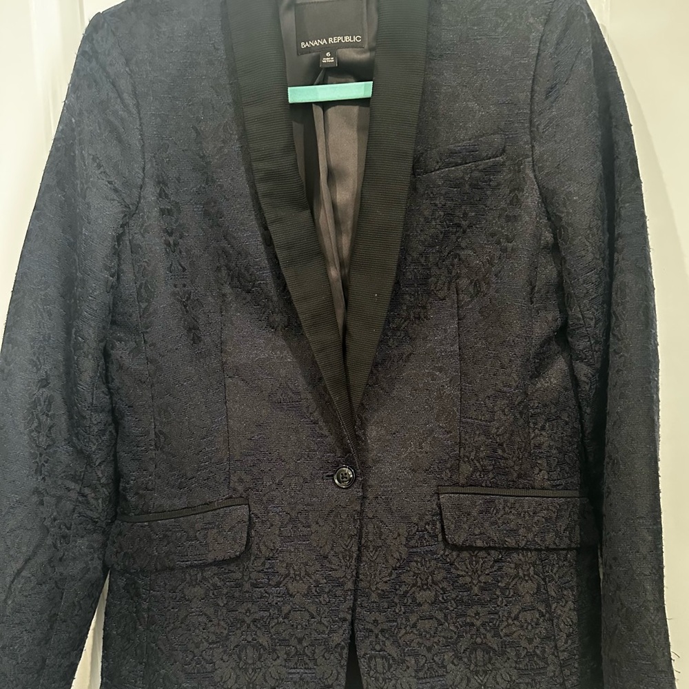 Banana Republic Navy Textured Blazer